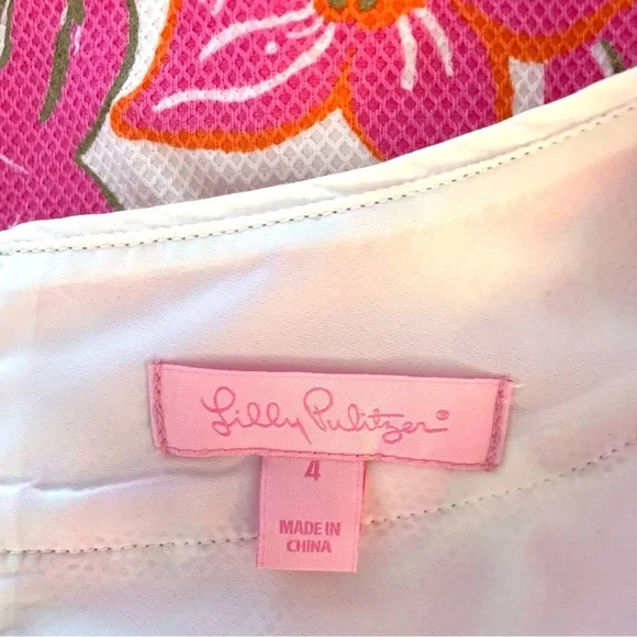 LILLY PULITZER Sleeveless Floral Knot Rope Shift Dress, pink and white - Picture 5 of 6